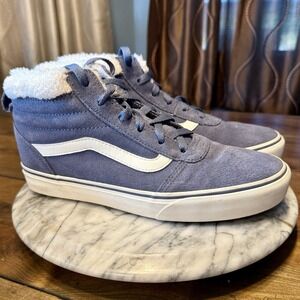 Vans Old Skool Men 7 Women 9 EU 40 Skate Hightop Shoes Blue Suede Sherpa 721356